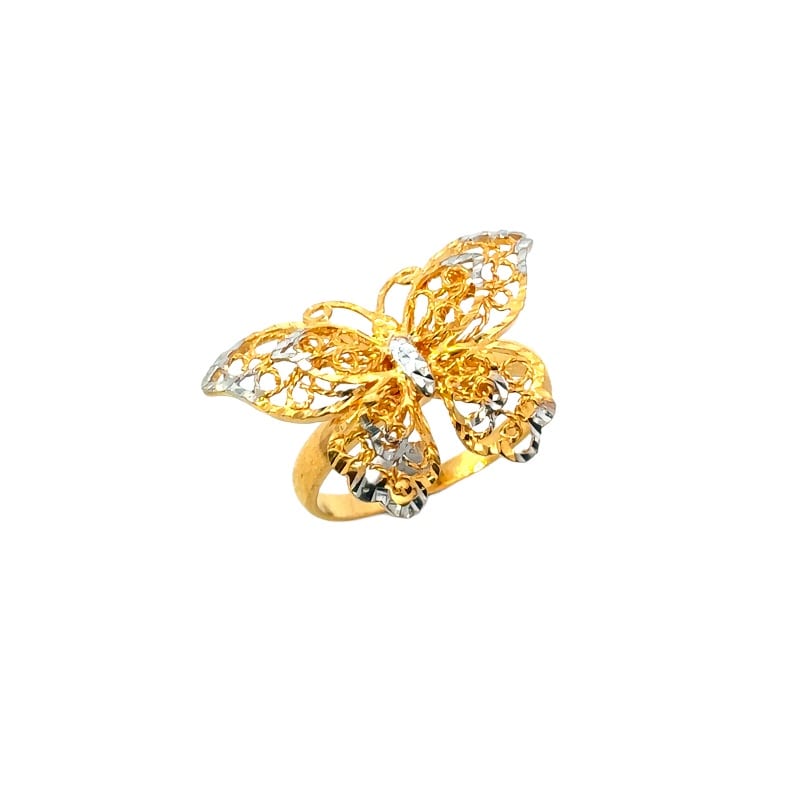 916 Gold Butterfly Cascade Ring