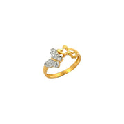 916 Gold Butterfly Halo Ring