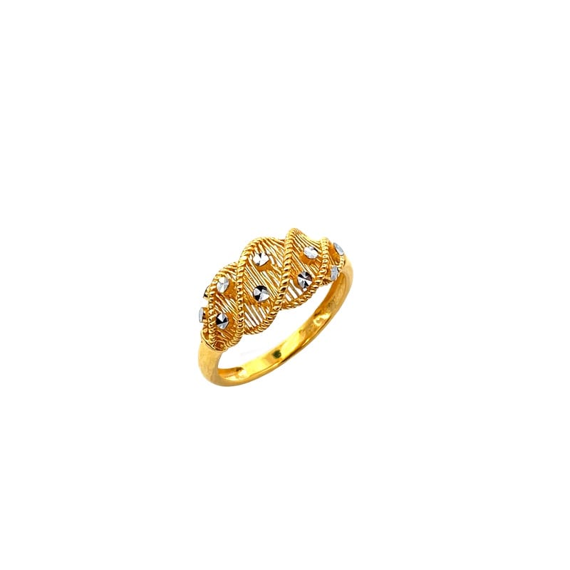 916 Gold Amber IV Ring