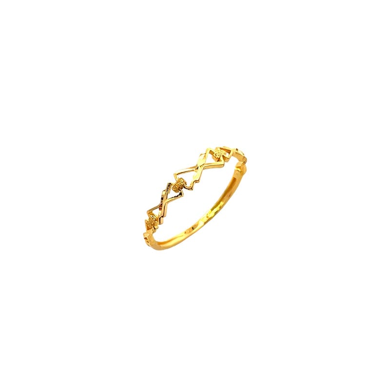916 Gold Ribbon Duet Ring