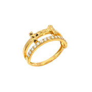 916 Gold Chevron IV Ring