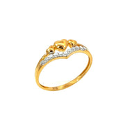 916 Gold Heart Aria Ring