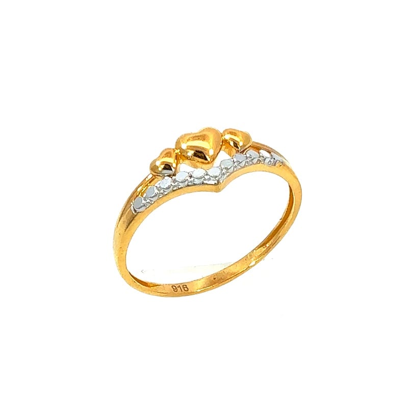916 Gold Heart Aria Ring