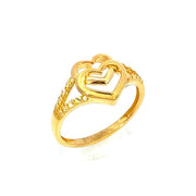 916 Gold Heart Charms Ring