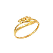 916 Gold Heart Duo Ring