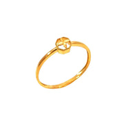 916 Gold Plume V Ring