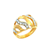 916 Gold Rosa V Ring