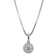 10K White Gold 0.30ct Lab Diamond Bloom Pendant