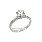 10K White Gold 0.71ct Lab Diamond Halo Ring