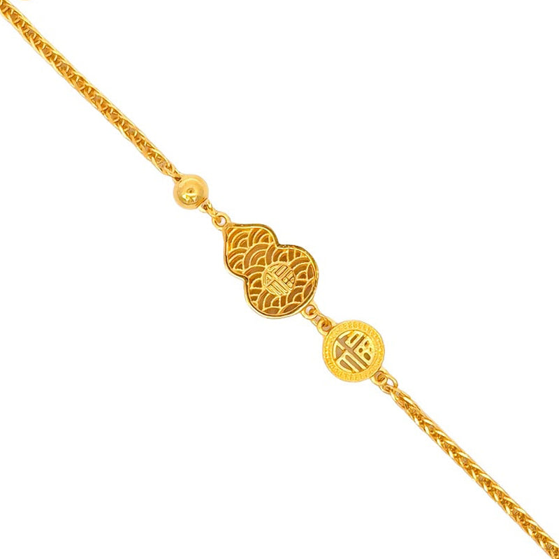 999 Gold Gourd Bloom Bracelet