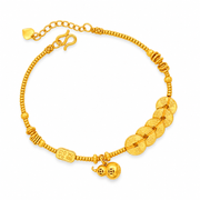 999 Gold 5 Emperor Coins Bracelet — YB12966-1