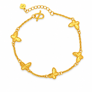 999 Gold Butterfly Bracelet — YB12970-1