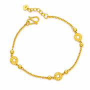 999 Gold Blessings Halo Bracelet — YB12976-1
