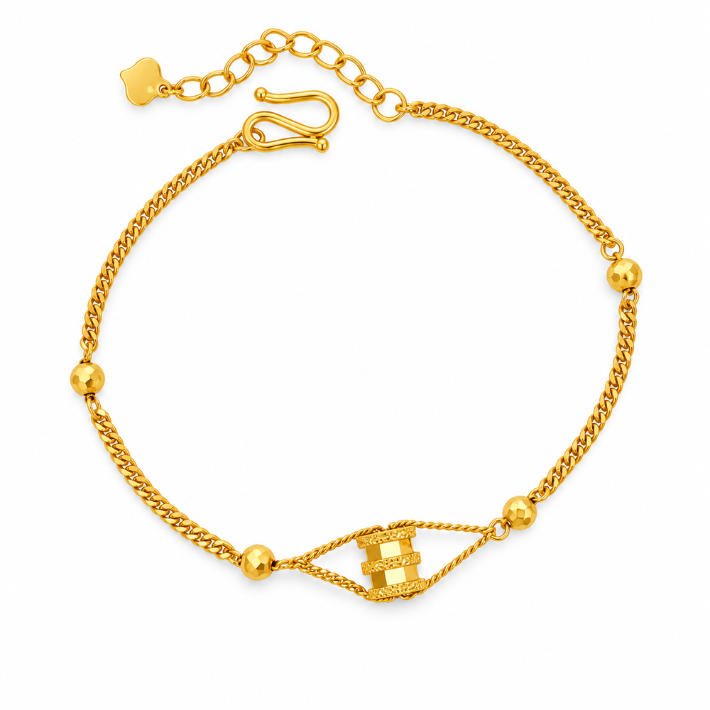 999 Gold Lu Lu Tong Bloom Bracelet — YB12985-1