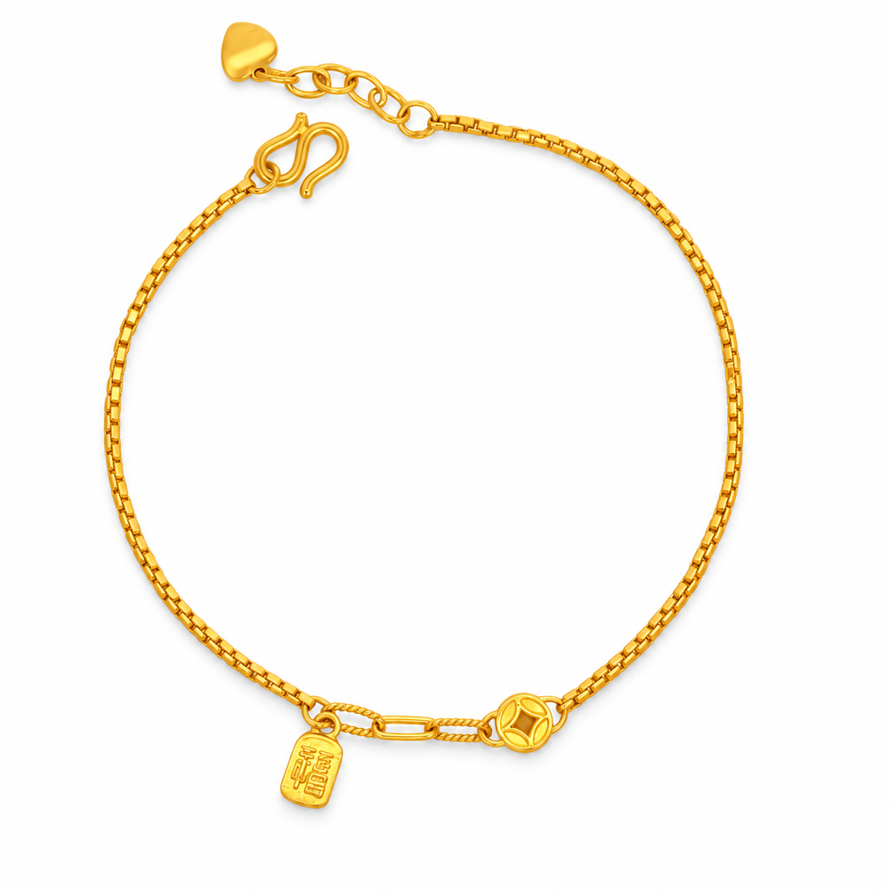 999 Gold Blessings Petite Bracelet — YB13001-1