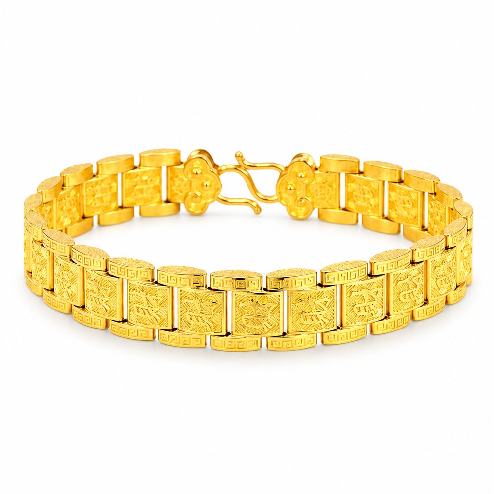 999 Gold Blessings Twine Bracelet — YB13007-1