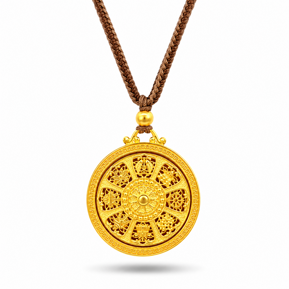 999 Gold Daily Bliss Halo Necklace – front view