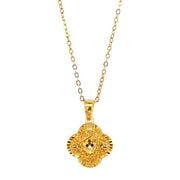 999 Gold Flower Bloom Pendant