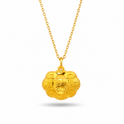 999 Gold Longevity Lock Pendant – front view