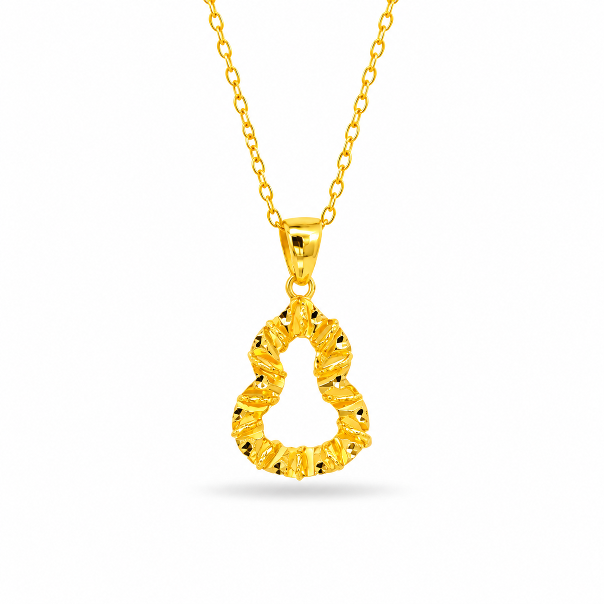 999 Gold Gourd Bloom Pendant