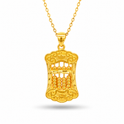 999 Gold Abacus Pendant – front view
