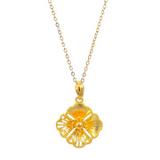 999 Gold Flower Petite Pendant