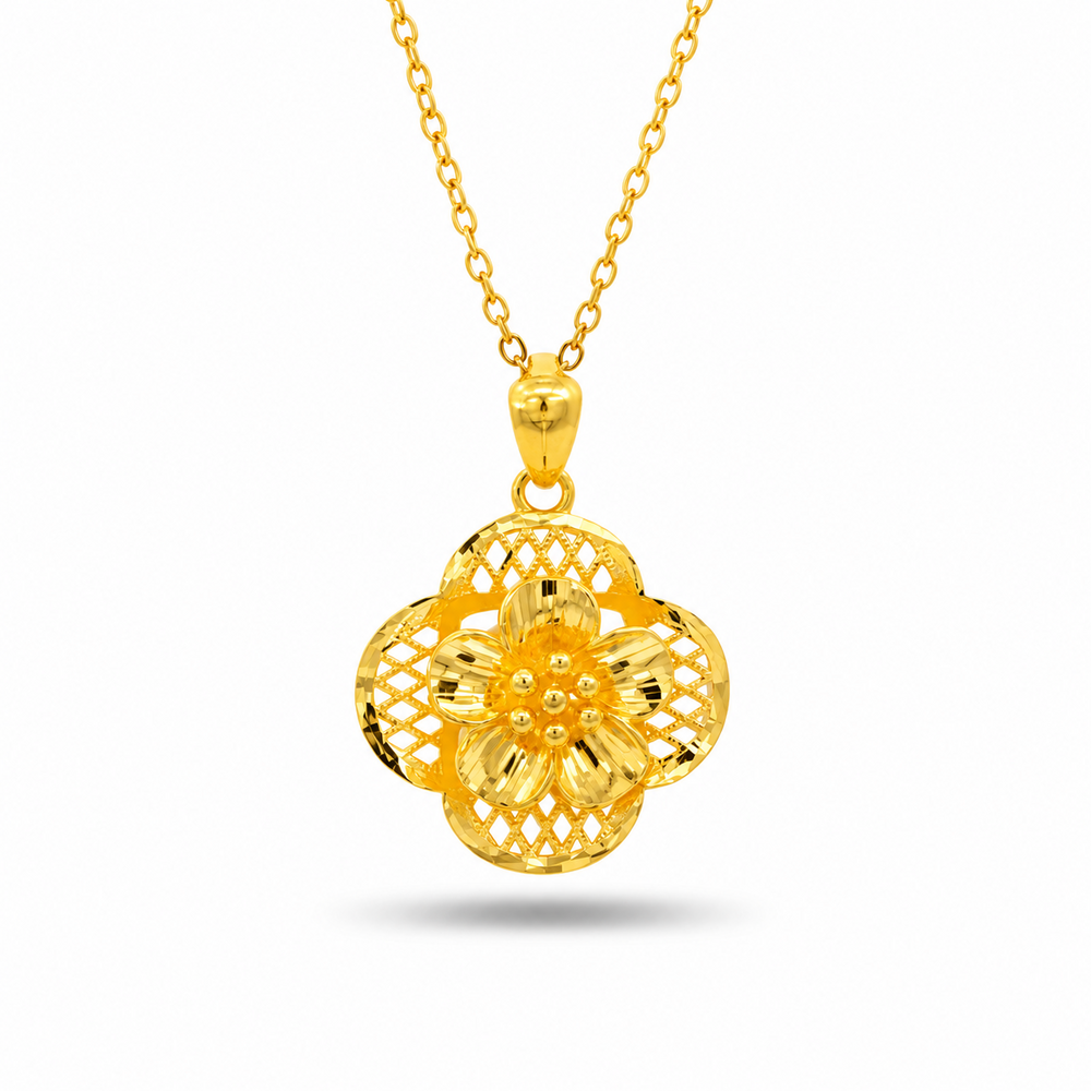 999 Gold Flower Lumi Pendant – front view