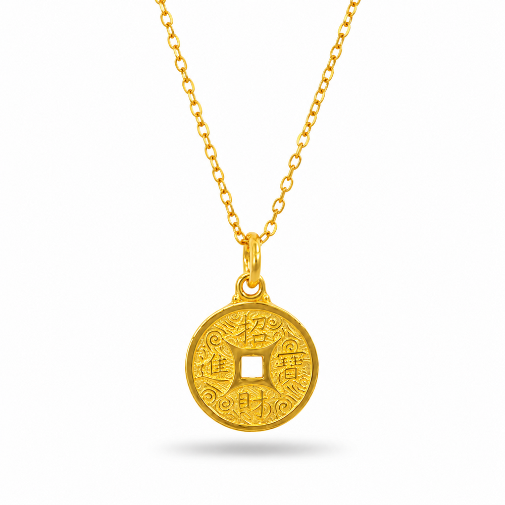 999 Gold Blessings Aura Pendant – back view