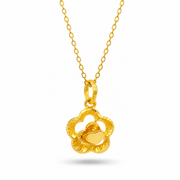 999 Gold Flower Echo Pendant – front view