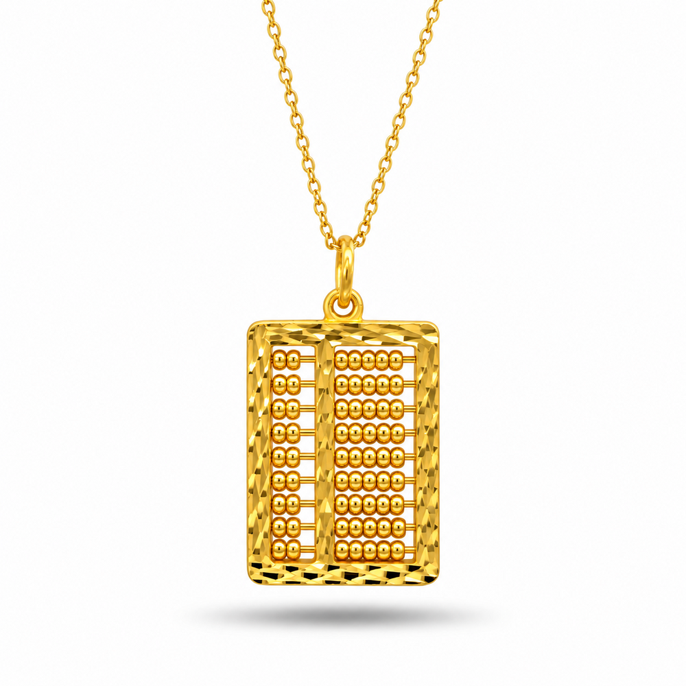 999 Gold Abacus Cascade Pendant – front view