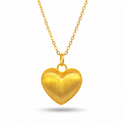 999 Gold Heart Cascade Pendant – front view
