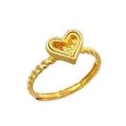 999 Gold Heart Ring