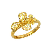 999 Gold Flower Halo Ring