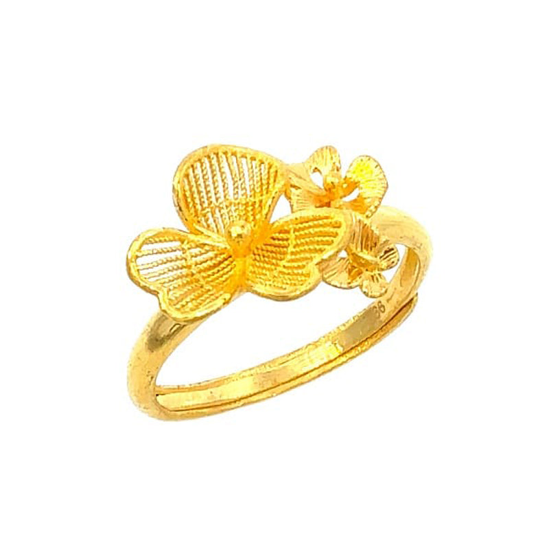 999 Gold Flower Duet Ring
