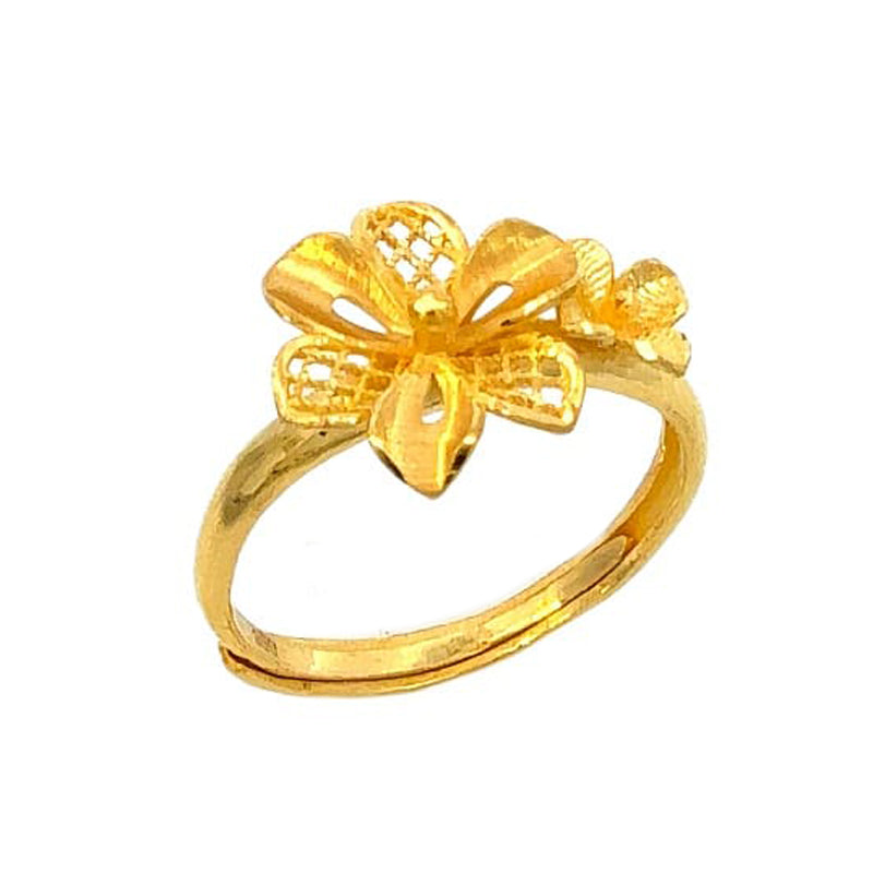 999 Gold Flower Aura Ring