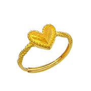 999 Gold Heart Bloom Ring