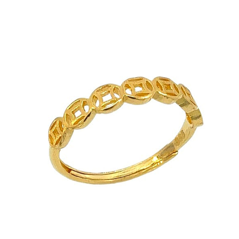 999 Gold Blessings Duet Ring
