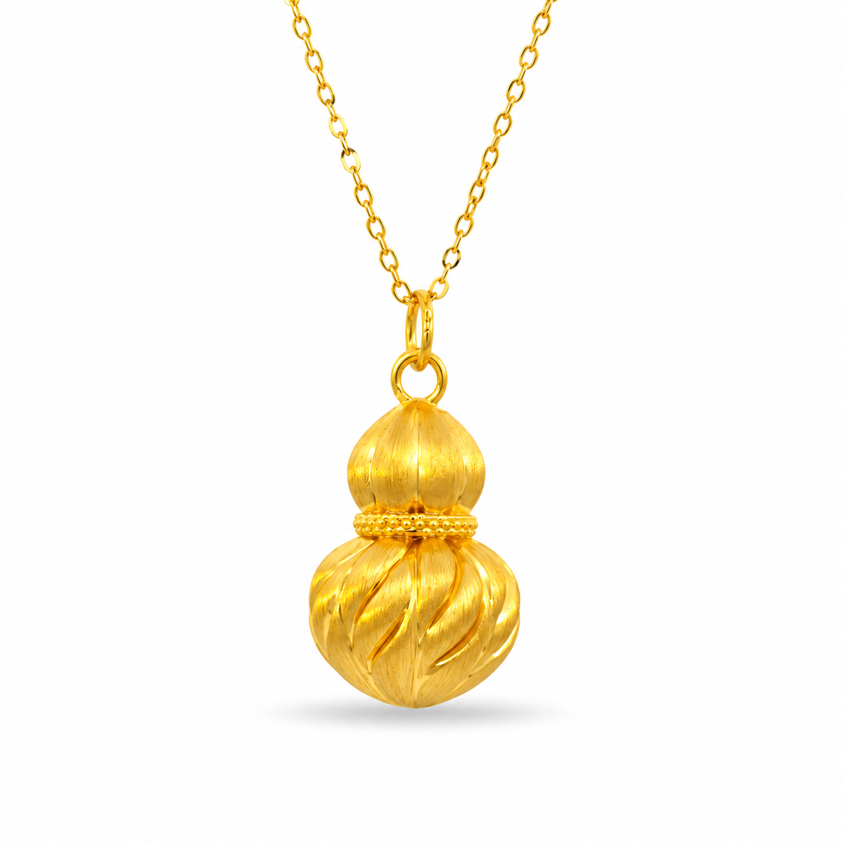 999 Gold Gourd Duet Pendant