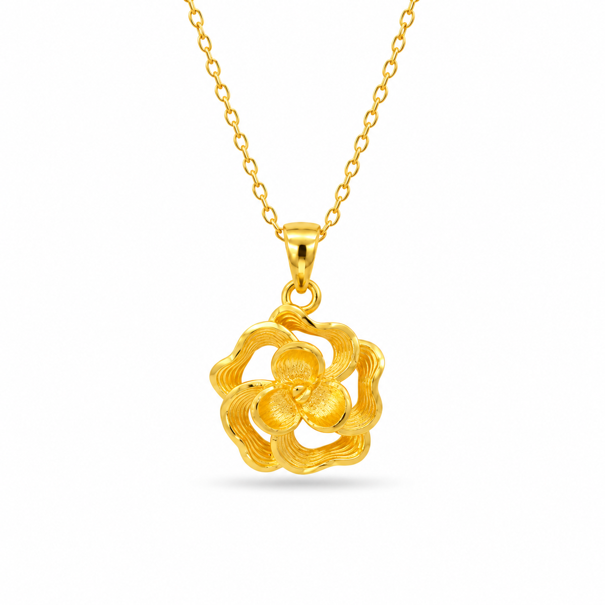 999 Gold Flower Pendant