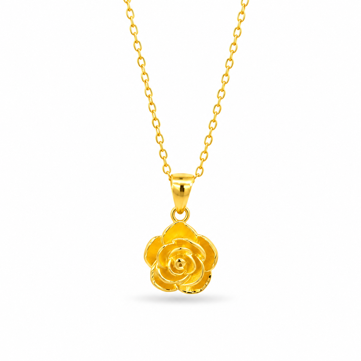 999 Gold Flower Halo Pendant