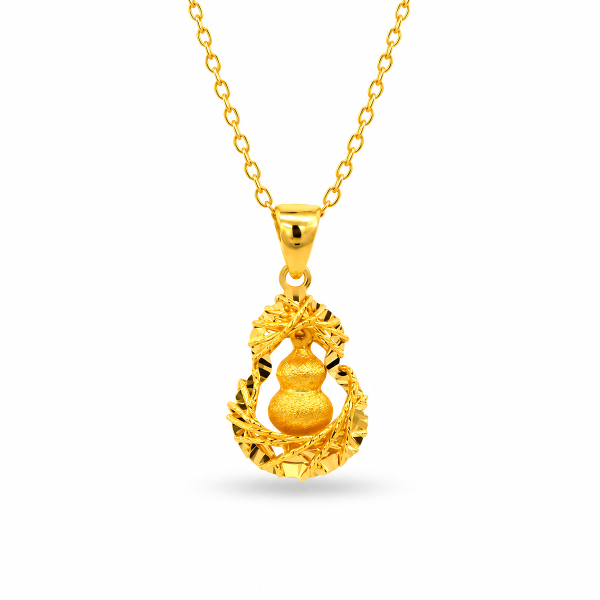 999 Gold Gourd Cascade Pendant