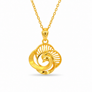 999 Gold Peacock Pendant
