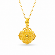 999 Gold Flower Serene Pendant