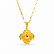 999 Gold Flower Bloom Pendant