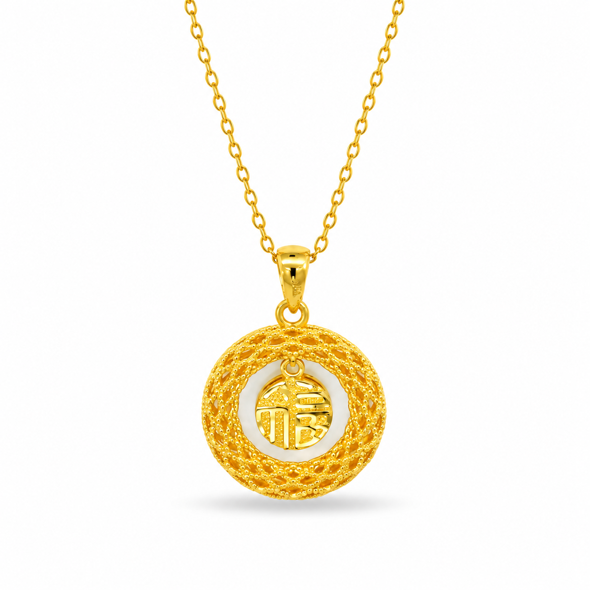 999 Gold Blessings Bloom Pendant