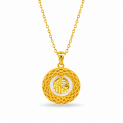 999 Gold Blessings Bloom Pendant
