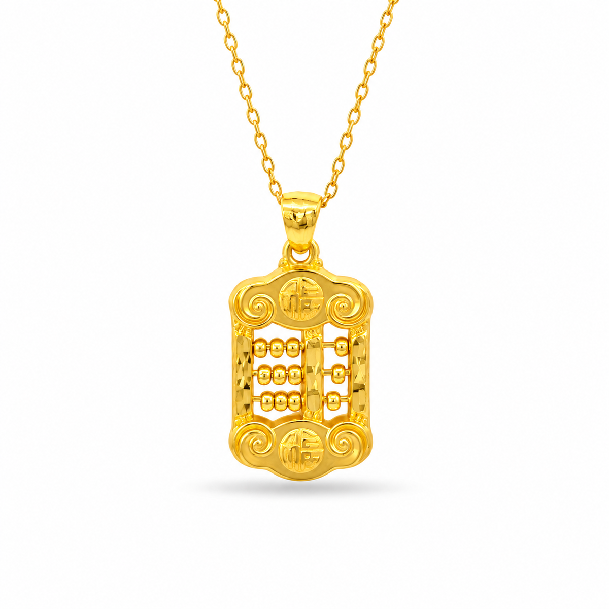 999 Gold Abacus Bloom Pendant